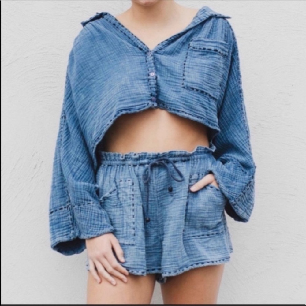 Free People Elora two piece set shorts XS